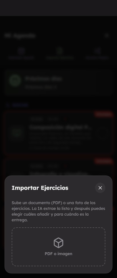 Paso 1: importar ejercicios, subir PDF o imagen